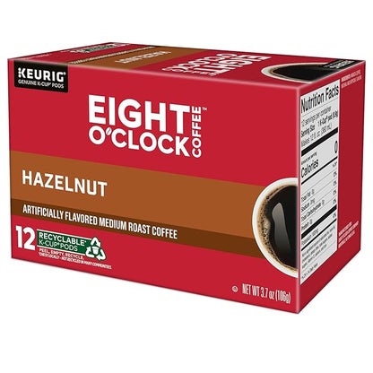 Eight O'Clock Coffee Hazelnut, Keurig Single Serve K-Cup Pods, Medium Roast, 72 Count (Pack of 1)