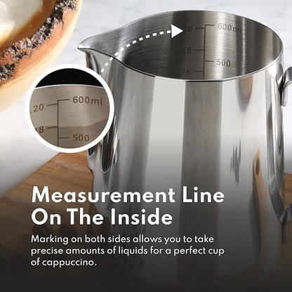 New Star Foodservice Commercial Grade Stainless Steel 18/8 Frothing Pitcher (20-Ounce (Frothing Pitchers))
