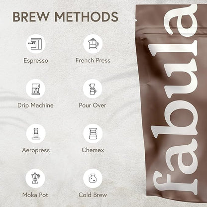 Fabula Coffee Medium Roast Whole Beans - Organic - Low Acid - Single Origin - Non-GMO - Mold Free - 80 Ounces