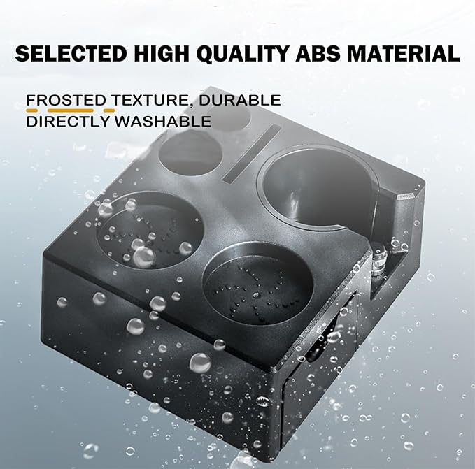 Espresso tamping station,7in1 Espresso Organizer Box Fit for 51,54,58MM Espresso Tamper,Distributor,Portafilter & Puck Screen Accessories,Espresso Station Base,Bring a coffee scoop and coffee brush