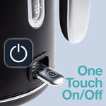 Load image into Gallery viewer, Rae Dunn Electric Hot Water Kettle - Stainless Steel Coffee Maker, Tea Kettle, Swivel Base, With Automatic Shut Off Boil-Dry Protection, Easy Pour Pitcher, 1500 Watt Boiling Power, 1.7 Liters, Black