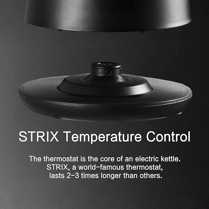 1.5L Electric Kettle Stainless Steel, Double Wall Cool Touch Teapot, Fast Boil,5 Temperature Control, LED Display, Auto Shut-Off, BPA-Free,Keep Warm Function, Ideal for Tea & Coffee,Black