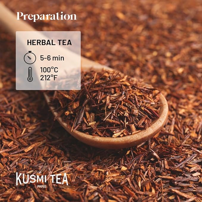 Kusmi Tea - Almond Rooibos - Organic Blend of Rooibos Tea & Almond Flavor - Caffeine Free Herbal Tea - Loose Leaf Tea - Tin Box of 3.5 oz - Quantity for about 50 cups