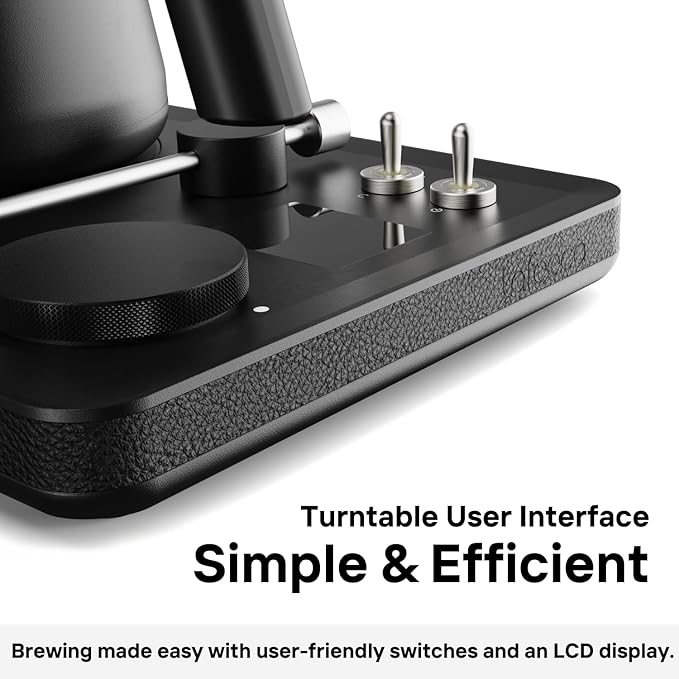 DJ Electric Gooseneck Kettle for Pour Over Coffee & Tea - Water Boiler - Turntable Design - Quick Heating & Temperature Control - Copper