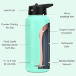 Load image into Gallery viewer, DRINCO Stainless Steel Water Bottle Spout Lid Vacuum Insulated Double Wall Water Bottle Wide Mouth (40oz 32oz 22oz 18oz 14oz) Leak Proof Keeps Cold or Hot (32 oz, 32oz Teal)