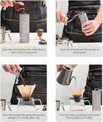 Load image into Gallery viewer, Manual Coffee Bean Grinder, Stainless Steel S2C Conical Handheld Coffee Machine, CNC Steel Core Hand-Cranked Coffee Bean Grinder (black)