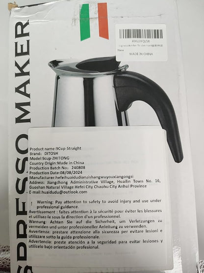 12 Cup Stovetop Espresso Maker Stainless Steel Moka Pot Stove Top Percolator Italian Coffee Makers Capable Mocha Greca Machine Cafe Classic Induction Cookers for Home and Camping 600ml 20oz