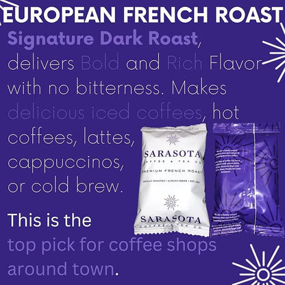 Sarasota Coffee Ground Packets | Gift Set Assorted Variety Sampler Packs | Medium, Colombian, & Dark Roast | Gourmet Low Acid Mold Free Individual Pouches for 12 Cup Coffee Maker | 2 Oz Bags, 36 Count