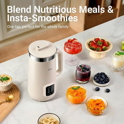 Bear 8 in 1 Nut Milk Maker Machine, 40oz/1.2L Soy Milk Maker with Self Clean/12H Delay/6H Keep Warm, One Touch Alomnd Milk Maker for Homemade Oat, Soup, Juice, Plant Based and Non Dairy Beverages