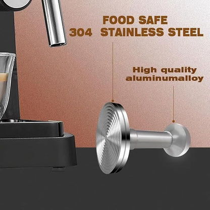 53.3mm Espresso Tamper - Premium Barista Coffee Tamper with Aluminum Handle and Stainless Steel Base, Compatible with Breville Barista Express 54mm Portafilter Basket (Silver)