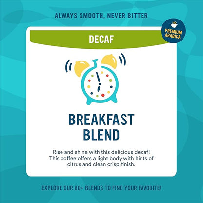 Cameron's Coffee Roasted Whole Bean Coffee, Decaf Breakfast Blend, 4 Pound