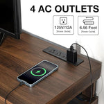 Load image into Gallery viewer, HOMMPA LED Lift Top Coffee Table and TV Stand Set of 2,Modern LED Entertainment Center with Power Outlets for up to 70" TV, Coffee Table with Hidden Compartment &amp; 2 Open Shelve Walnut