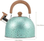 Load image into Gallery viewer, Hemoton Whistling Tea Kettle for Stovetop Stainless Steel Tea Pot Kettles Water Kettle Stove Coffee Kettle with Cool Grip Ergonomic Handle for Boiling Water 2L Green