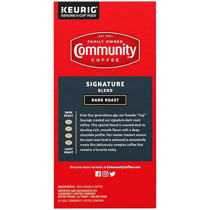 Community Coffee Signature Blend Dark Roast Single Serve Keurig K-Cup Pods 32 ct Box