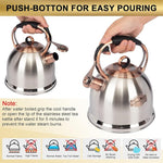 Load image into Gallery viewer, Whistling Stovetop Tea Kettle Food Grade Stainless Steel, Hot Water Fast to Boil for Stove Top-3.0Q