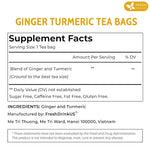 Load image into Gallery viewer, FreshDrinkUS, Premium 135 Turmeric Ginger Tea Bags, 100% Natural Ingredients, Hand-made Blend of Turmeric and Ginger Herbal Tea, Eco-conscious Tea Bags. No Sugar, No Caffeine, No Gluten, Vegan.