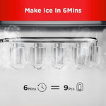 Load image into Gallery viewer, Silonn Ice Makers Countertop, Self-Cleaning Ice Machine 9 Cubes Ready in 6 Mins, 2 Sizes of Bullet Ice for Home Kitchen Office Bar Party, Red