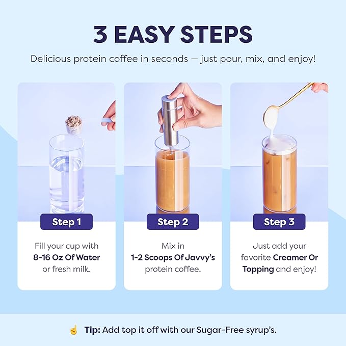French Vanilla Protein Iced Coffee - Premium Whey Protein & Instant Iced Coffees - 100% Natural Cold Brew - Zero Artificial Flavors & Sweeteners, 80 mg Caffeine, No Added Sugar, 20 Servings