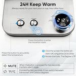 Load image into Gallery viewer, COZII Gooseneck Electric Kettle with ±1°F Temperature Control, 1200W Quick Heating for Pour Over Coffee &amp; Tea, 0.9L Water Boiler with 24H Keep Warm &amp; Auto Shut Off, Stainless Steel Interior, Silver