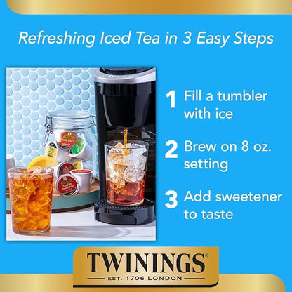 Twinings Brew Over Ice Unsweetened Black Iced Tea K-Cup Pods for Keurig, 24 Count (Pack of 1), Refreshing, Smooth, Caffeinated