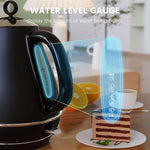 Load image into Gallery viewer, 1.7L Electric Kettles, BPA Free Tea Kettle, Hot Water Boiler Heater, Stainless Steel Teapot, Auto Shut-Off &amp; Boil-Dry Protection, 120V/1500W (Black)