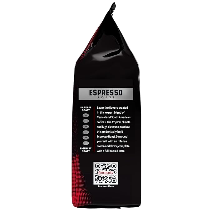 Community Coffee Dark & Bold Espresso Blend, Dark Roast Whole Bean Coffee, 11 Ounce Bag (Pack of 1)