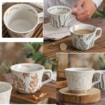 Load image into Gallery viewer, Ceramic Mug 1pcs, 11oz - Vintage Coffee Mug, Pottery Cups for Milk, Latte, Cappuccino, Tea - Porcelain Dishwasher, Microwave Safe Stoneware 1 PCS Brown Leaf Cup