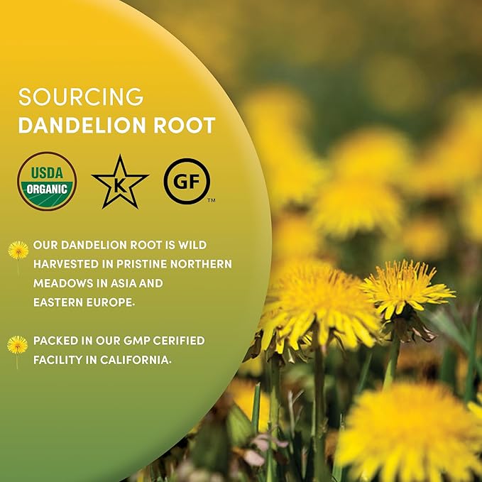 Worldwide Botanicals Organic Dandelion Root – 1 lb - Cut & Sifted – Raw, Unroasted - Taraxacum officinale - Raíz de Diente de León – Perfect Prebiotic, Detox, Cleansing, Digestive Tea - 16 ounces