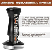 MEION Espresso Tamper 51mm Coffee Tamper, Calibrated Dual Spring Loaded Barista Tamper with Stainless Steel Base, Comes with aluminum storage pad (51MM, Black)