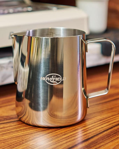 12oz Milk Frothing Pitcher, Stainless Steel Frother Cup with Scale & Latte Art Pen, Barista Milk Frother Cup for Latte, Cappuccino, Coffee Drinks