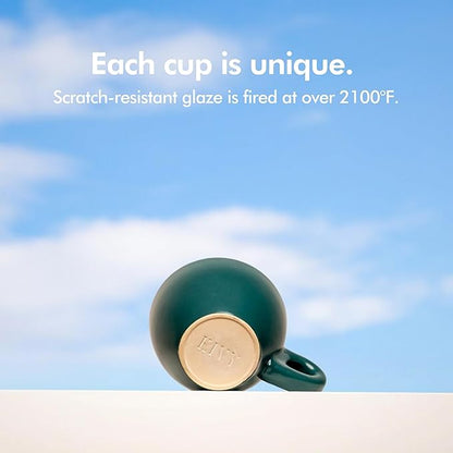 KIVY Stoneware Espresso Cups, 4-Piece Set - Italian Design, Thick-Walled, 3 oz, Microwave & Dishwasher Safe