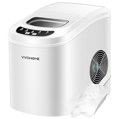 VIVOHOME Countertop Ice Maker 26lbs/Day 9 Ice Cubes in 6 Mins Ice Maker Machine with Hand Scoop and Self Cleaning Ice Cube Maker Red