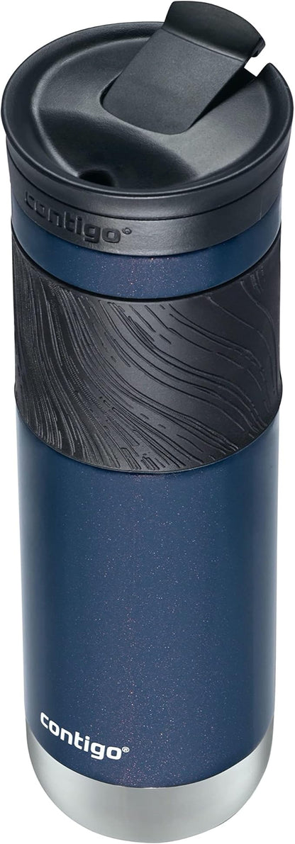 Contigo Byron Insulated Stainless Steel Travel Mug with Leak-Proof Lid 24oz Reusable Coffee Cup or Water Bottle BPA-Free Long-lasting ThermoLock Insulation Midnight Berry