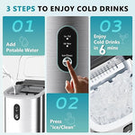 Load image into Gallery viewer, EUHOMY Countertop Ice Maker Machine with Handle, 26.3lbs Per Day, 9 Cubes in 6 Mins, Auto-Cleaning Portable Ice Maker with Basket and Scoop, for Home/Kitchen/Camping/RV (Silver)