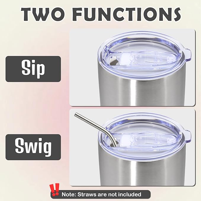 20oz Tumbler Bulk Stainless Steel Tumbler Cup with Lid Vacuum Insulated Double Wall Travel Mug, Durable Powder Coated Travel Coffee Tumbler Mug for Hot & Cold Drinks, Stainless Steel,12 Pack