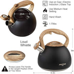 Load image into Gallery viewer, POLIVIAR Tea Kettle, Black Ti Stovetop Tea Kettle 2.7 Quart , Audible Whistling Teapot, Food Grade Stainless Steel for Anti-Rust and Anti Hot Handle, Suitable for All Heat Sources (JX2018-WB20)