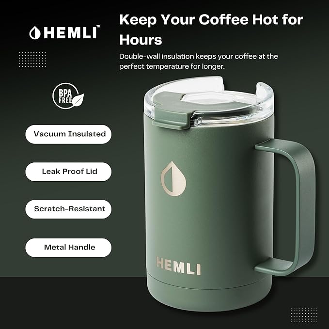 Pour Over Camp Coffee Maker Set– Vacuum Insulated Mug with Leakproof Lid, Stainless Steel Micro Filter, Scratch-Resistant Finish, Portable Coffee Maker for Camping, Travel & Outdoor Adventures