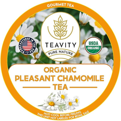 Teavity Organic Chamomile Tea Pods for Keurig - Decaf, 12 Count