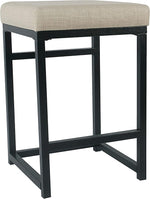 Load image into Gallery viewer, HomePop Home Decor | Modern 24-Inch Counter Stool | Backless Metal Frame Bar Stools Counter Height | Decorative Home Furniture, Natural