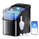 Load image into Gallery viewer, GoveeLife Smart Ice Maker Countertop, Portable Ice Machine with Voice Control, 9 Ice Cubes in 6 Minutes 3 Sizes, 26lbs/24Hrs, Self Cleaning RGB Lights, Quiet Ice Maker with Scoop for Kitchen Black