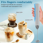 Load image into Gallery viewer, Milk Frother Handheld for Coffee, Electric Whisk 3 Speed Adjustable, Drink Mixer with Stainless 3 Whisks, Rechargeable Hand Frother Wand, Foam Maker for Latte Cappuccino Matcha Egg Silver
