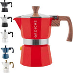 Load image into Gallery viewer, GROSCHE Milano Stovetop Espresso Maker Moka Pot 3 espresso Cup - 5oz, Red - Cuban Coffee Maker Stove top coffee maker Moka Italian espresso greca coffee maker brewer percolator