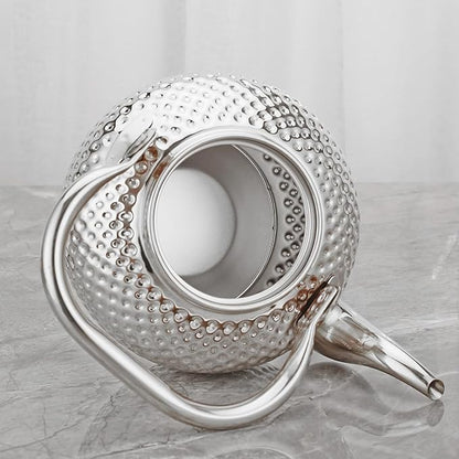 SANQIAHOME 1500ml teapot with Infuser stainless steel Water Boilers lifting handle Tea Maker Water Kettle for Induction/Gas silver