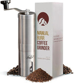 Load image into Gallery viewer, JavaPresse Manual Stainless Steel Coffee Grinder - 18 Adjustable Settings, Portable Conical Burr Grinder for Camping, Travel, Espresso - With Hand Crank