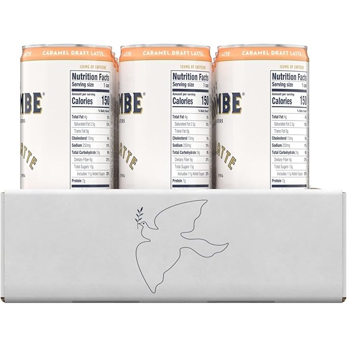 La Colombe Coffee, Caramel Draft Latte, 11 fl oz Cans (Pack of 12), Coffeehouse Quality Cold Brew, Specialty Grade Coffee Beans, Ready-to-Drink On-the-Go