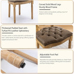 Load image into Gallery viewer, French Country Dining Chairs Set of 4, Vintage Wooden Dining Chairs with PU Leather Upholstered Tufted Seat,Solid Wood Legs&amp;Frame, Farmhouse Kitchen&amp;Living Room Chairs(Brown,4 Pcs)