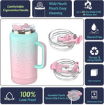 Load image into Gallery viewer, Hydraful 64 oz Tumbler with Handle and Straw - 100% Leak-Proof - Insulated Cup Reusable Stainless Steel Large Water Bottle Travel Mug for Gym, Hiking, and Camping - Gifts for Women Men Him Her