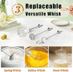 Load image into Gallery viewer, Nahida Light Purple Milk Frother Wand for Coffee, Frother Handheld Rechargeable Electric Whisk with 3 Heads 3 Speeds Drink Mixer Coffee Frother Foam Maker For Latte, Cappuccino, Hot Chocolate, Egg