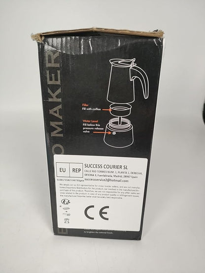 12 Cup Stovetop Espresso Maker Stainless Steel Moka Pot Stove Top Percolator Italian Coffee Makers Capable Mocha Greca Machine Cafe Classic Induction Cookers for Home and Camping 600ml 20oz