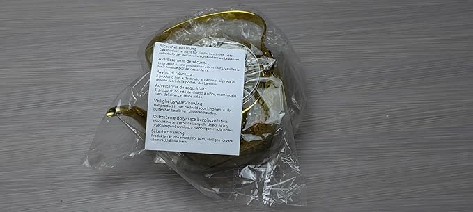 SANQIAHOME Antique 1.2L (40Oz) Stainless Steel Teapot with Infuser Gold